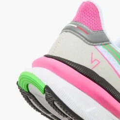 Diadora Women's Atomo V7000 Running Shoe - White/Green Fluo/Pink Fluo -Shoe Discount Store 101.179068 D0250 25 HR