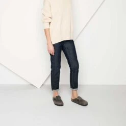 Birkenstock Women's Boston SFB Oiled Leather - Iron - Regular -Shoe Discount Store 1013255 f look f