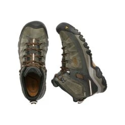 Keen Men's Targhee III Leather Mid Waterproof Hiking Boots - Black Olive/Golden Brown - Regular (D) -Shoe Discount Store 1017787 PLD large