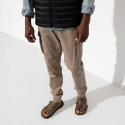 Birkenstock Men's Arizona Rugged Sandal - Faded Khaki - Regular -Shoe Discount Store 1018463 f look m