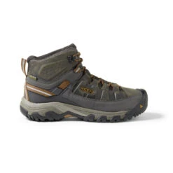 Shoe Discount Store 26 Keen Men's Targhee III Leather Mid Waterproof Hiking Boot - Black Olive/Golden Brown - Wide (2E)