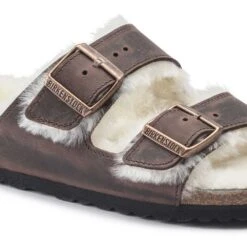 Birkenstock Arizona Shearling Sandal - Habana Natural- Medium/Narrow -Shoe Discount Store 1021049 detail 1