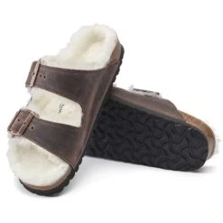 Birkenstock Arizona Shearling Sandal - Habana Natural- Medium/Narrow -Shoe Discount Store 1021049 sole