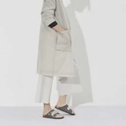 Birkenstock Arizona Shearling Sandals - Iron Natural- Medium/Narrow -Shoe Discount Store 1021067 f look f