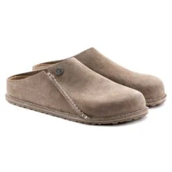 Birkenstock Women's Zermatt Suede Slipper - Gray Taupe - Medium/Narrow -Shoe Discount Store 1021318 pair