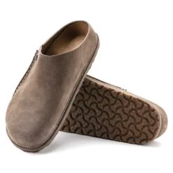 Birkenstock Women's Zermatt Suede Slipper - Gray Taupe - Medium/Narrow -Shoe Discount Store 1021318 sole