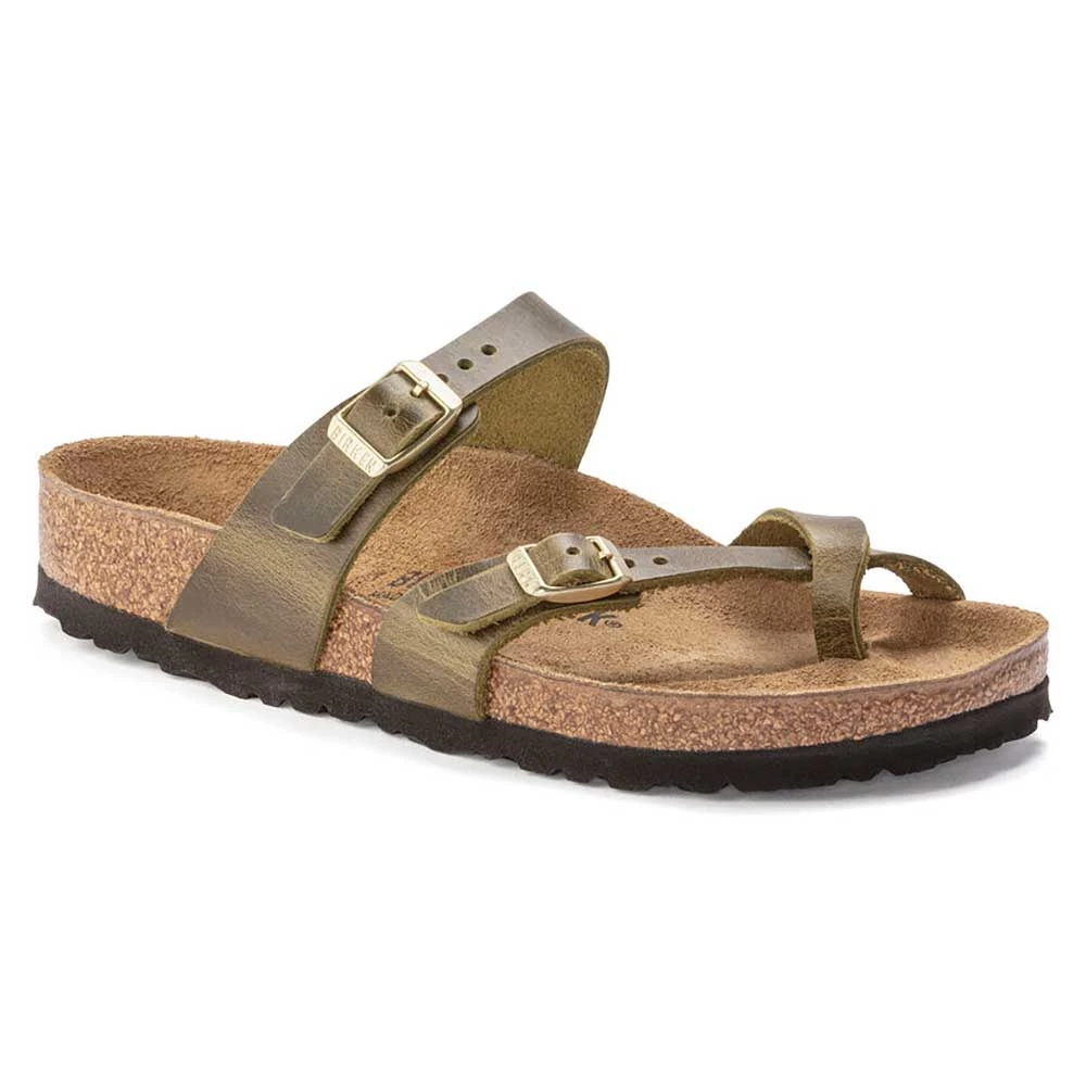 Birkenstock Women's Mayari Oiled Leather Sandal- Green Olive- Regular/Wide 3 Birkenstock Women's Mayari Oiled Leather Sandal- Green Olive- Regular/Wide