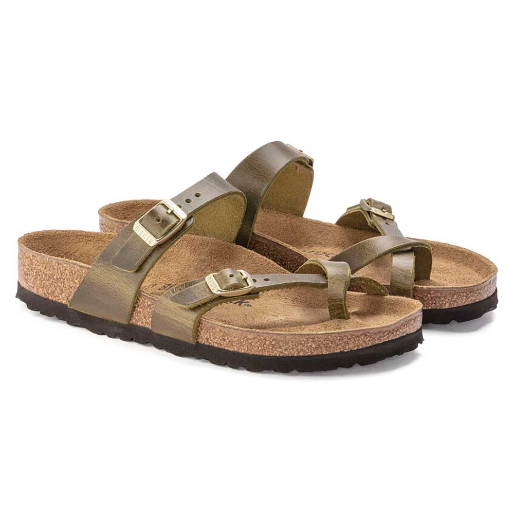 Birkenstock Women's Mayari Oiled Leather Sandal- Green Olive- Regular/Wide 4 Birkenstock Women's Mayari Oiled Leather Sandal- Green Olive- Regular/Wide - Image 2