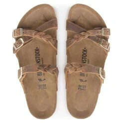 Birkenstock Women's Franca Oiled Leather Sandal - Cognac - Regular/Wide -Shoe Discount Store 1024052 top