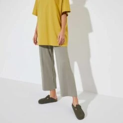 Birkenstock Women's Boston Suede Clog - Thyme - Regular -Shoe Discount Store 1024714 f look f