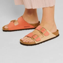 Birkenstock Women's Arizona Nubuck Sandal - Mars/Sandcastle - Regular (B) -Shoe Discount Store 1025757 f closeup f