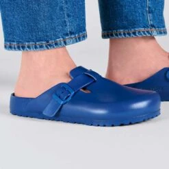 Birkenstock Women's Boston EVA Clog - Navy - Medium/Narrow -Shoe Discount Store 1026216 f closeup m