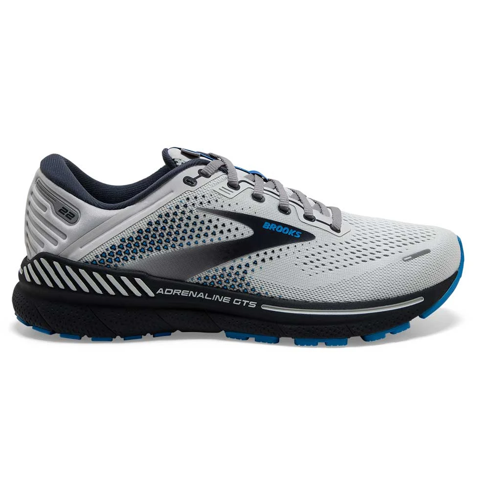 BROOKS Men's Adrenaline GTS 22 Running Shoe- Oyster/India Ink/Blue- Regular (D) 3 BROOKS Men's Adrenaline GTS 22 Running Shoe- Oyster/India Ink/Blue- Regular (D)