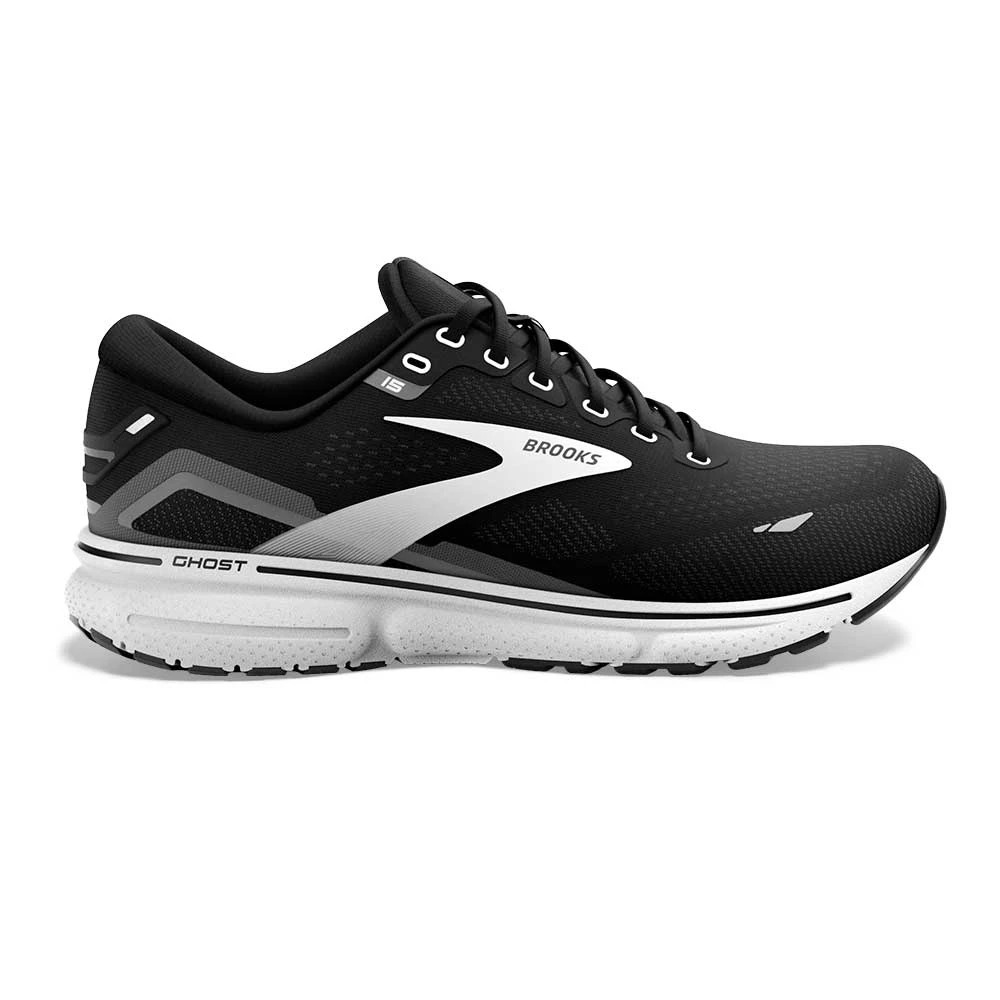BROOKS Men's Ghost 15 Running Shoe- Black/Blackened Pearl/White- Regular (D) 3 BROOKS Men's Ghost 15 Running Shoe- Black/Blackened Pearl/White- Regular (D)
