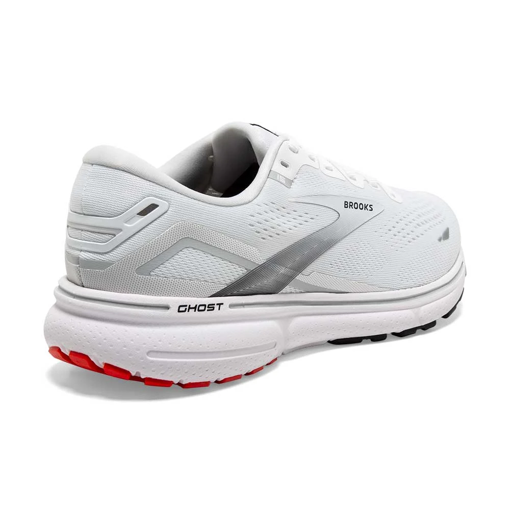 BROOKS Men's Ghost 15 Running Shoe- White/Black/Flame 6 BROOKS Men's Ghost 15 Running Shoe- White/Black/Flame - Image 4