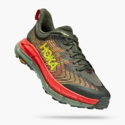Hoka Men's Mafate Speed 4 Trail Shoe - Thyme/Fiesta- Regular (D) -Shoe Discount Store 1129930 TFST 1
