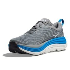 Hoka Men's Gaviota 5 Running Shoe - Limestone/Diva Blue - Wide (2E) -Shoe Discount Store 1134234 LDVB 3
