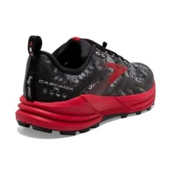 BROOKS Women's Cascadia 16 Trail Shoe - Black/Grey/Red- Regular (B) -Shoe Discount Store 120363 008 H Cascadia 16