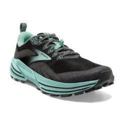 BROOKS Women's Cascadia 16 Trail Running Shoes - Black/Ebony/Yucca - Regular (B) -Shoe Discount Store 120363 049 A Cascadia 16