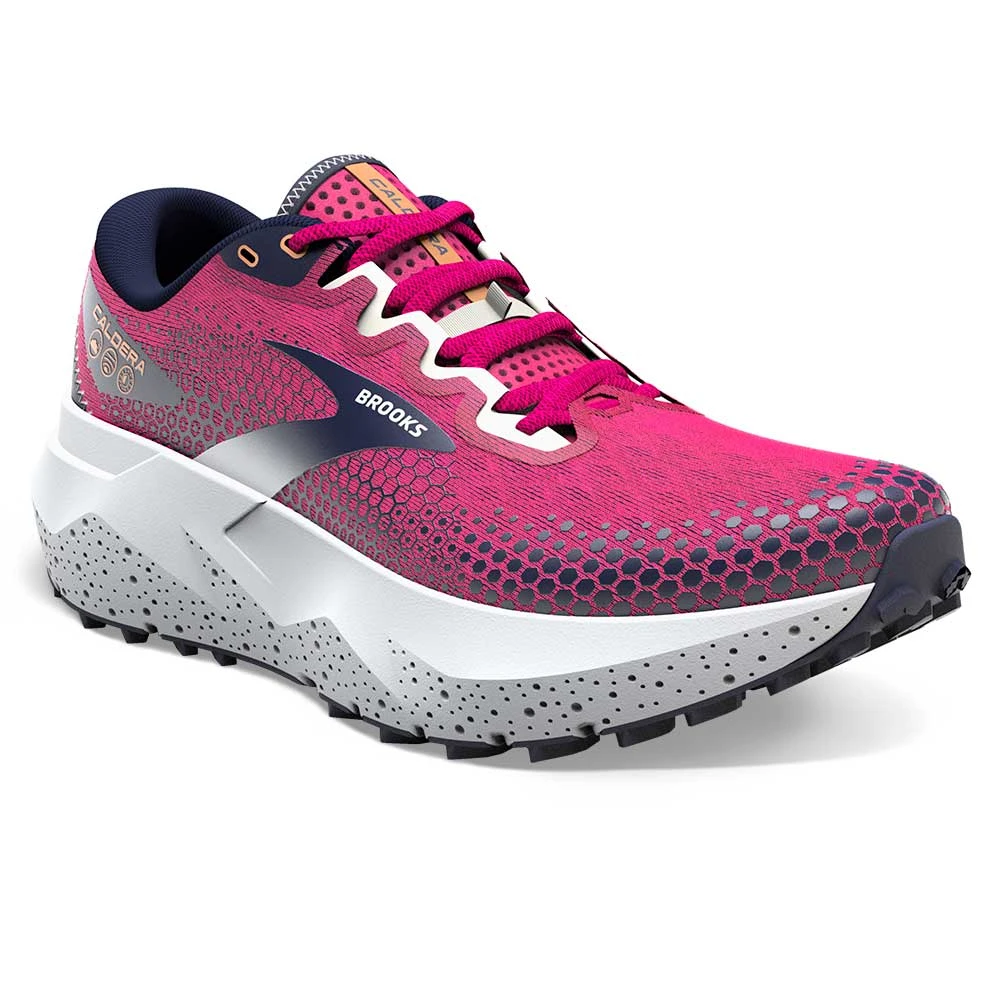 BROOKS Women's Caldera 6 Trail Shoe- Pink Glo/Peacoat/Marshmallow- Regular (B) 4 BROOKS Women's Caldera 6 Trail Shoe- Pink Glo/Peacoat/Marshmallow- Regular (B) - Image 2