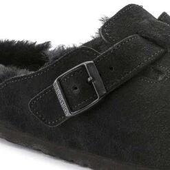 Birkenstock Boston Shearling Black Suede Leather- Regular/Wide -Shoe Discount Store 259883 detail 1 1