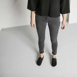 Birkenstock Boston Shearling Black Suede Leather- Regular/Wide -Shoe Discount Store 259883 f look f 1