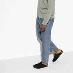 Birkenstock Boston Shearling Black Suede Leather- Regular/Wide -Shoe Discount Store 259883 f look m 1