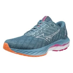 Mizuno Women's Wave Inspire 19 Running Shoe- Provincial Blue/White- Regular (B) -Shoe Discount Store 411398 5B00 07