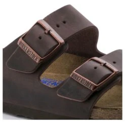 Birkenstock Arizona Soft Footbed Habana Dark Brown Oiled Leather Sandal- Regular/Wide -Shoe Discount Store 452761 detail 1