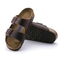 Birkenstock Arizona Soft Footbed Habana Dark Brown Oiled Leather Sandal- Regular/Wide -Shoe Discount Store 452761 sole