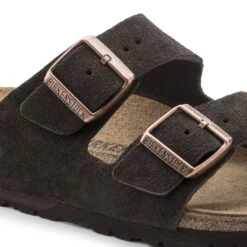 Birkenstock Arizona Mocha Suede Leather Sandal- Regular/Wide -Shoe Discount Store 51903 detail 1