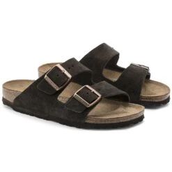 Birkenstock Arizona Mocha Suede Leather Sandal- Regular/Wide -Shoe Discount Store 51903 pair