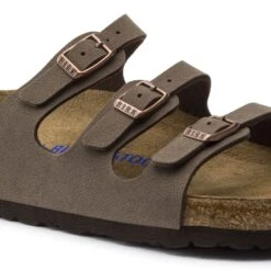 Birkenstock Women's Florida Soft Footbed Mocha Birko-Flor Nubuck Sandal- Regular/Wide -Shoe Discount Store 53881 detail 1