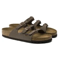 Birkenstock Women's Florida Soft Footbed Mocha Birko-Flor Nubuck Sandal- Regular/Wide -Shoe Discount Store 53881 pair
