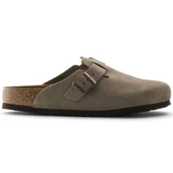 Birkenstock Boston Soft Footbed Taupe Suede- Regular/Wide -Shoe Discount Store 560771 side bost tau