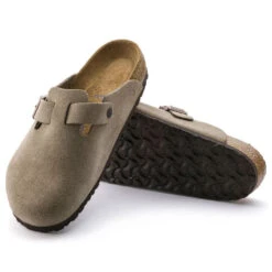 Birkenstock Boston Soft Footbed Taupe Suede- Regular/Wide -Shoe Discount Store 560771 sole bost tau