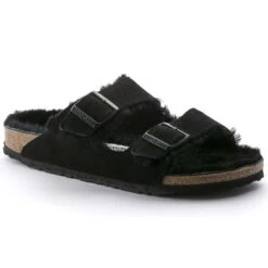 Birkenstock Arizona Shearling Sandal - Black - Regular/Wide
