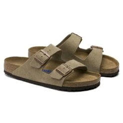 Birkenstock Arizona Soft Footbed Taupe Suede Leather Sandal - Taupe- Regular/Wide -Shoe Discount Store 951303 pair