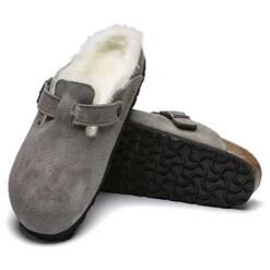 Birkenstock Boston Shearling - Stone - Regular/Wide -Shoe Discount Store BostonShearling Stone 2