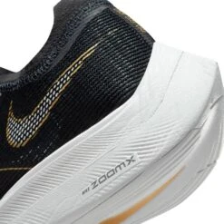Nike Women's ZoomX Vaporfly Next % 2 Racing Shoe - Black/White/Metallic Gold Coin - Regular (B) -Shoe Discount Store CU4123 001 PHSYD002 1500