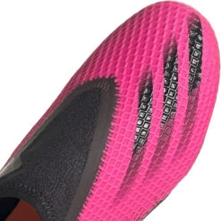 ADIDAS JR X Ghosted .3 Laceless FG Soccer Shoe - Shock Pink/Core Black/Screaming Orange -Shoe Discount Store FY7281 03