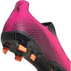 ADIDAS JR X Ghosted .3 Laceless FG Soccer Shoe - Shock Pink/Core Black/Screaming Orange -Shoe Discount Store FY7281 04