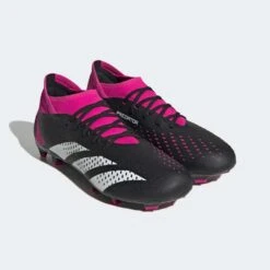 ADIDAS Unisex Predator Accuracy .3 FG Soccer Shoe - Core Black/Ftwr White/Team Shock Pink 2 - Regular (D) -Shoe Discount Store GW4589 pair