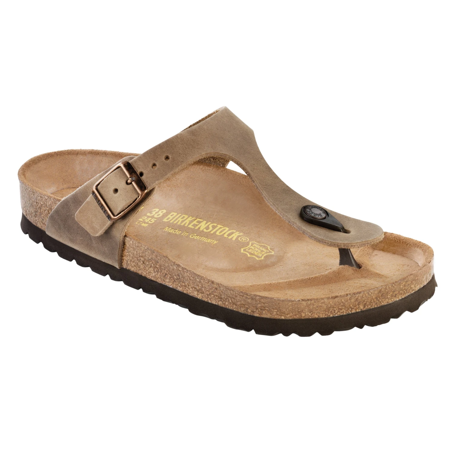 Birkenstock Gizeh Cork Tobacco Brown Oiled Leather Sandal- Regular/Wide 3 Birkenstock Gizeh Cork Tobacco Brown Oiled Leather Sandal- Regular/Wide