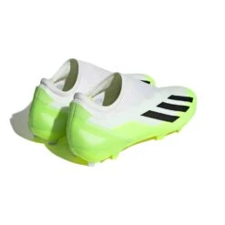 ADIDAS Unisex X Crazyfast .3 Laceless FG Soccer Cleat - Cloud White / Core Black / Lucid Lemon- Regular (D) -Shoe Discount Store X CRAZYFAST.3 LL FG White HQ4515 05 standard