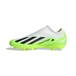 ADIDAS Unisex X Crazyfast .3 Laceless FG Soccer Cleat - Cloud White / Core Black / Lucid Lemon- Regular (D) -Shoe Discount Store X CRAZYFAST.3 LL FG White HQ4515 06 standard