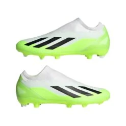 ADIDAS Unisex X Crazyfast .3 Laceless FG Soccer Cleat - Cloud White / Core Black / Lucid Lemon- Regular (D) -Shoe Discount Store X CRAZYFAST.3 LL FG White HQ4515 09 standard