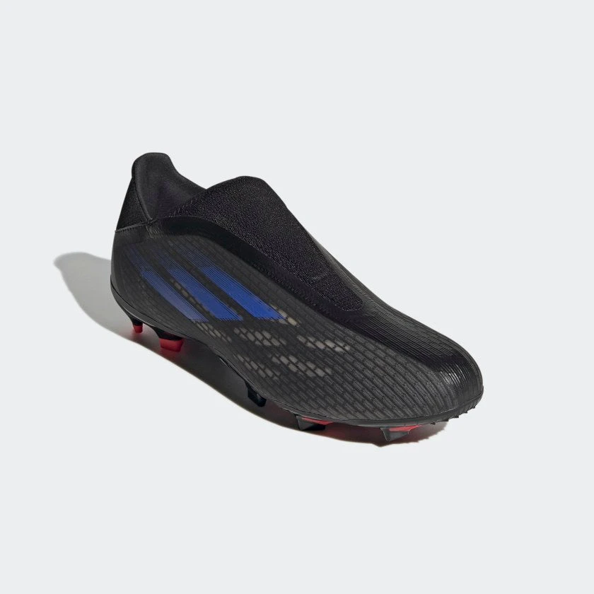 ADIDAS Unisex X Speedflow .3 Laceless FG Soccer Shoe - Black/Sonic Ink/Solar Yellow 5 ADIDAS Unisex X Speedflow .3 Laceless FG Soccer Shoe - Black/Sonic Ink/Solar Yellow - Image 3