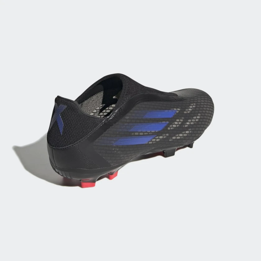 ADIDAS Unisex X Speedflow .3 Laceless FG Soccer Shoe - Black/Sonic Ink/Solar Yellow 4 ADIDAS Unisex X Speedflow .3 Laceless FG Soccer Shoe - Black/Sonic Ink/Solar Yellow - Image 2