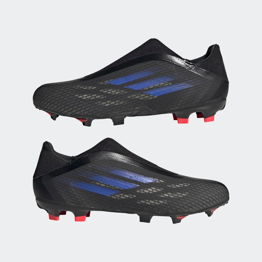 ADIDAS Unisex X Speedflow .3 Laceless FG Soccer Shoe - Black/Sonic Ink/Solar Yellow 11 ADIDAS Unisex X Speedflow .3 Laceless FG Soccer Shoe - Black/Sonic Ink/Solar Yellow - Image 9
